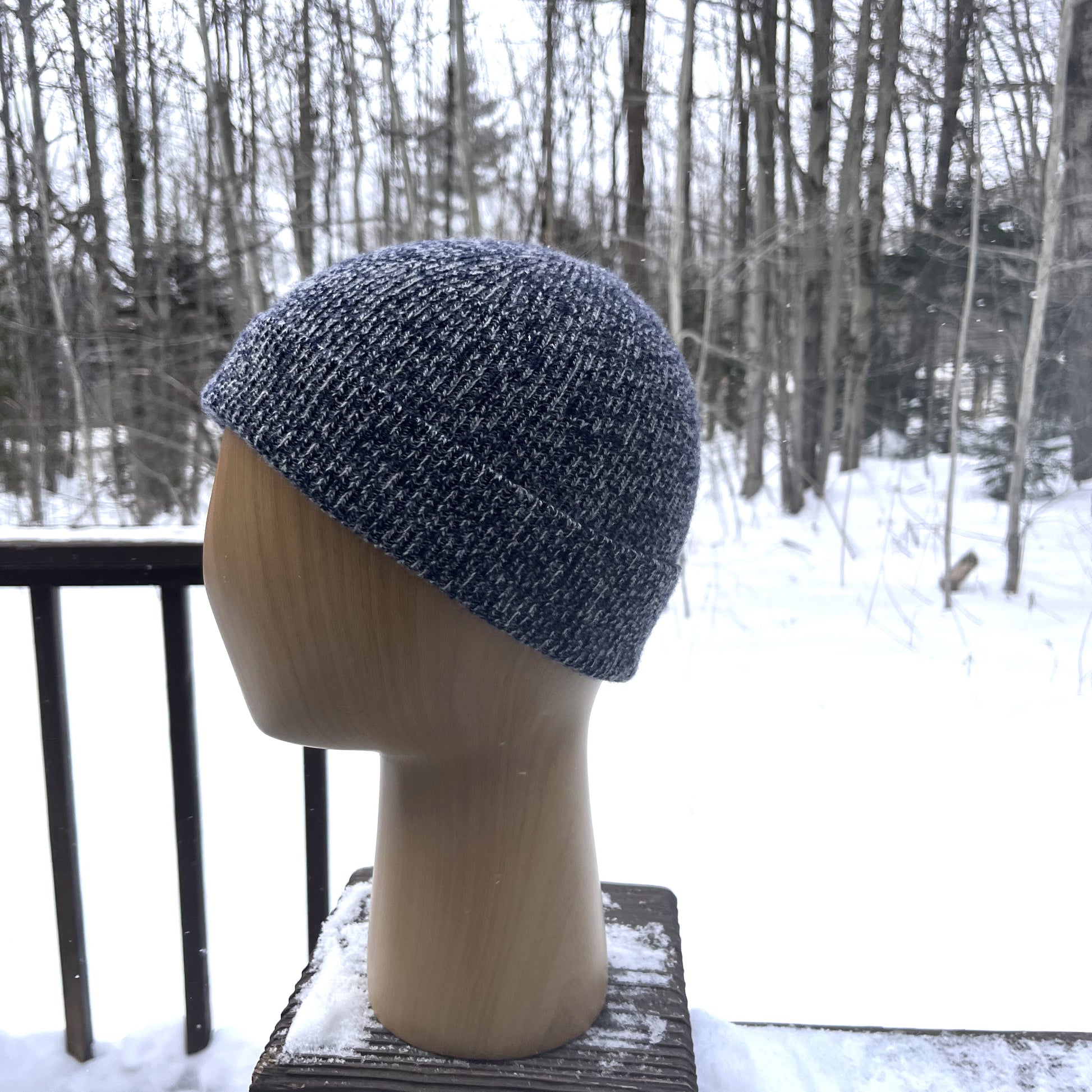 Ace All  Weather Watchcap in Navy Space Dye - SilentZ Knits