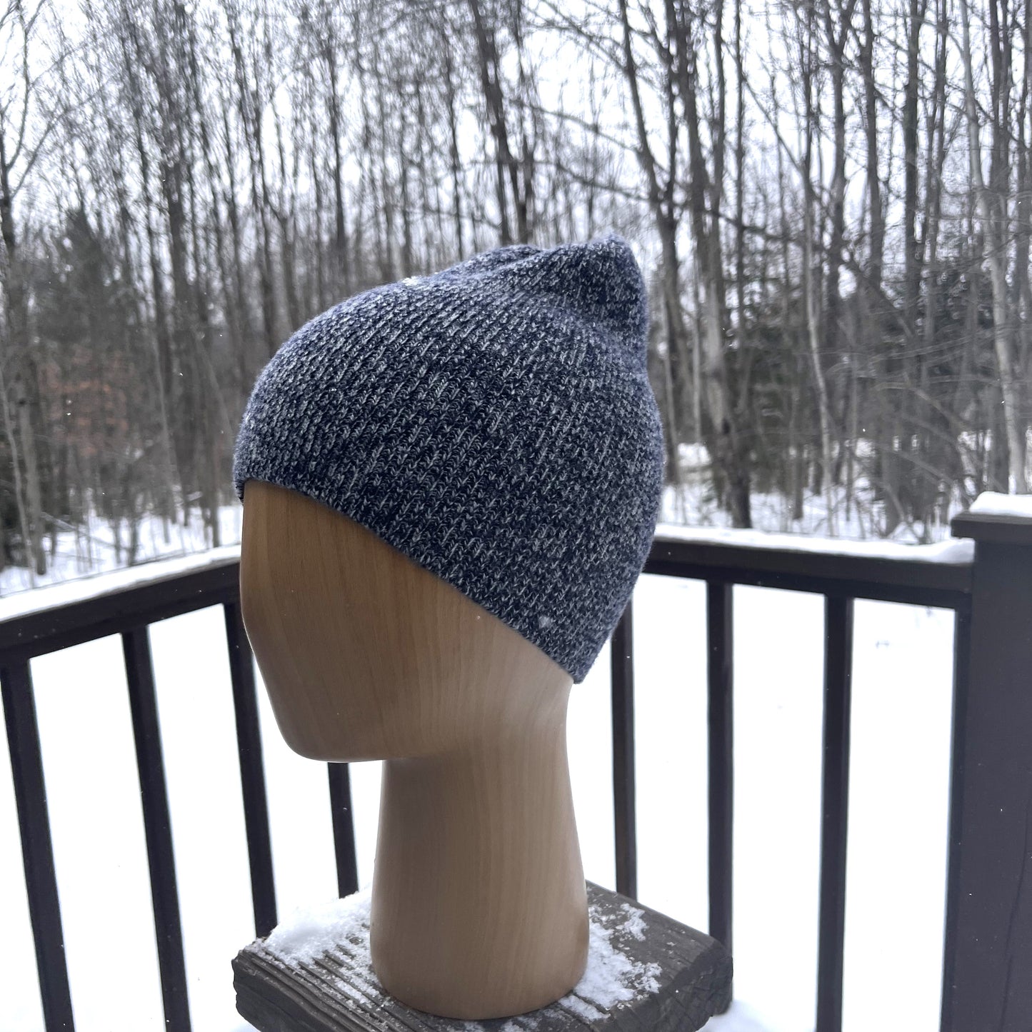 Ace All  Weather Watchcap in Navy Space Dye - SilentZ Knits