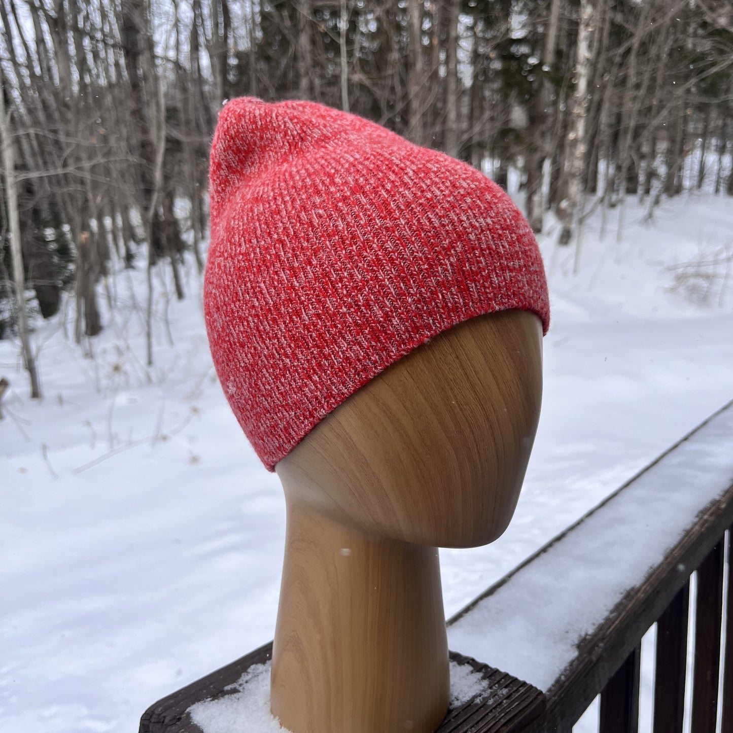 Ace All  Weather Watchcap in Red Space Dye - SilentZ Knits