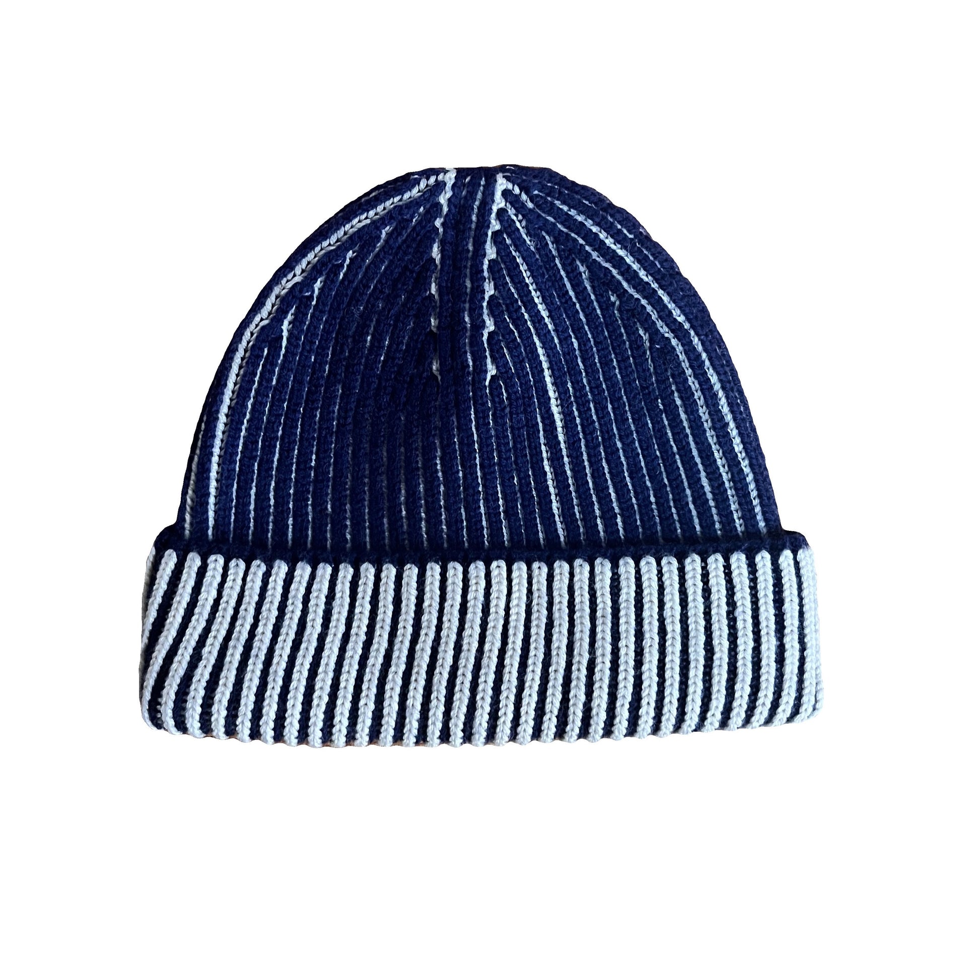 Abby knit beanie two tone in merino wool - SilentZ Knits