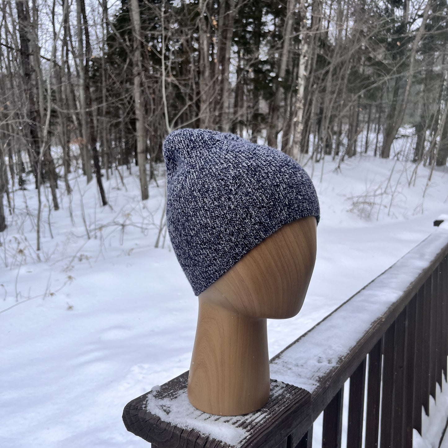 Ace All  Weather Watchcap in Navy Space Dye - SilentZ Knits