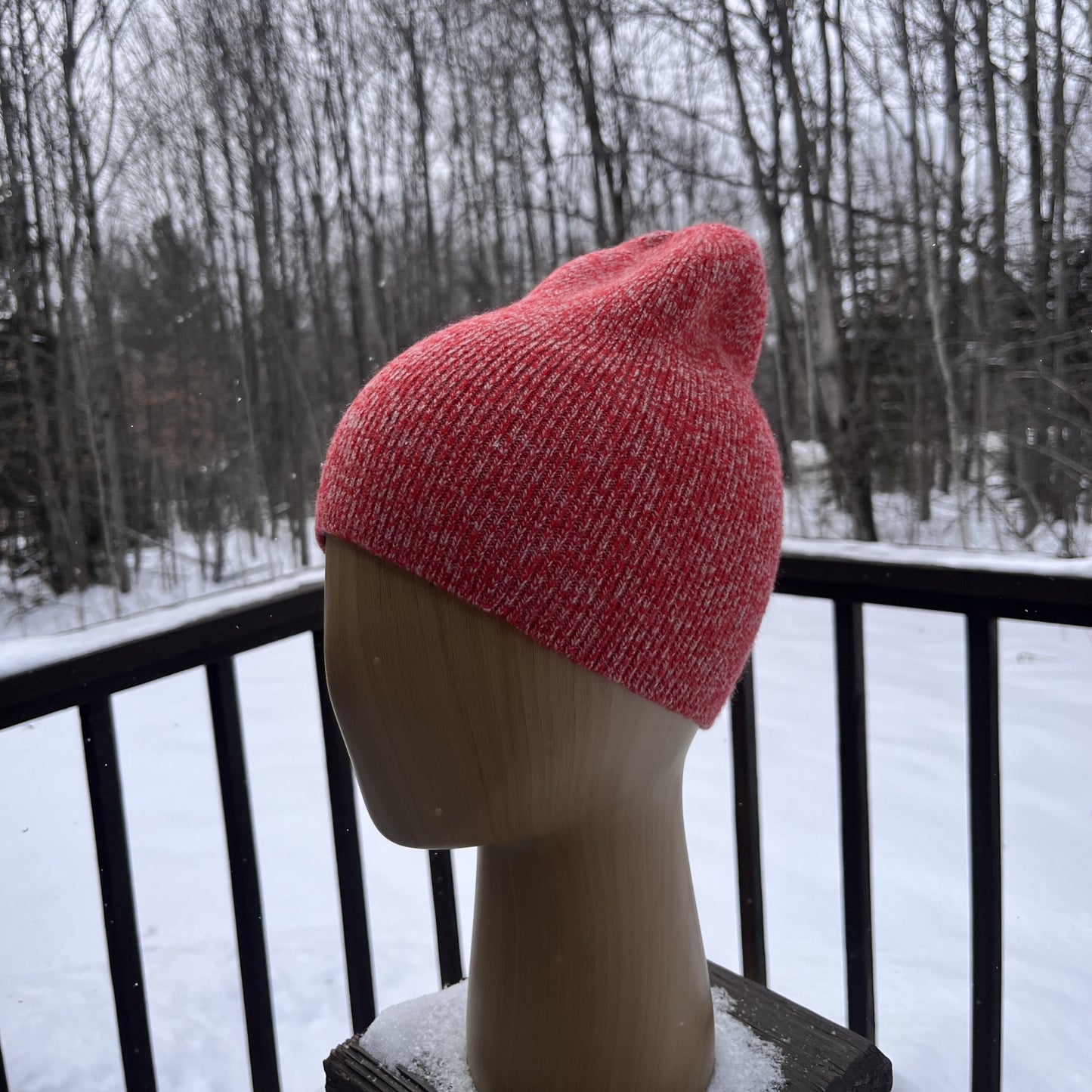 Ace All  Weather Watchcap in Red Space Dye - SilentZ Knits