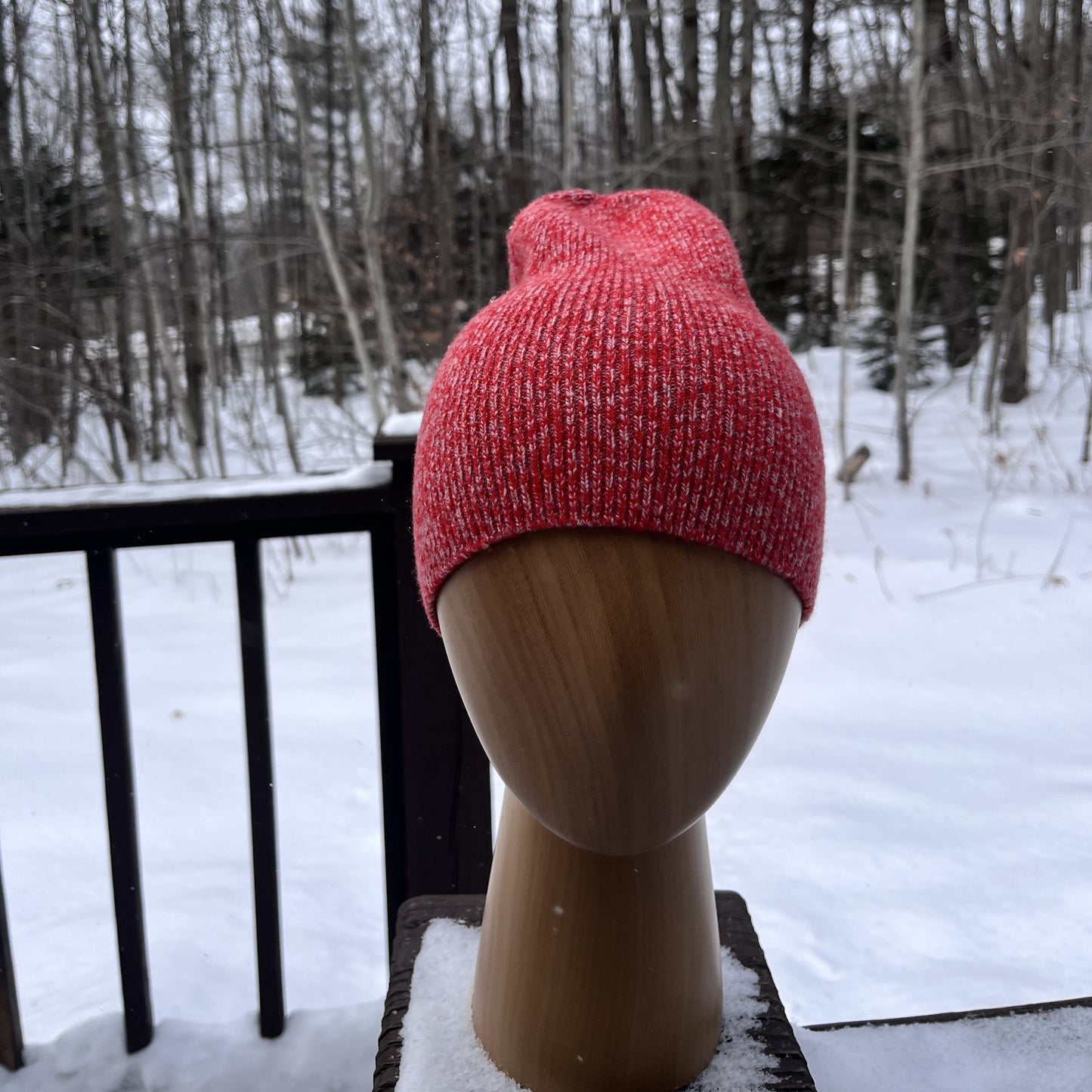 Ace All  Weather Watchcap in Red Space Dye - SilentZ Knits